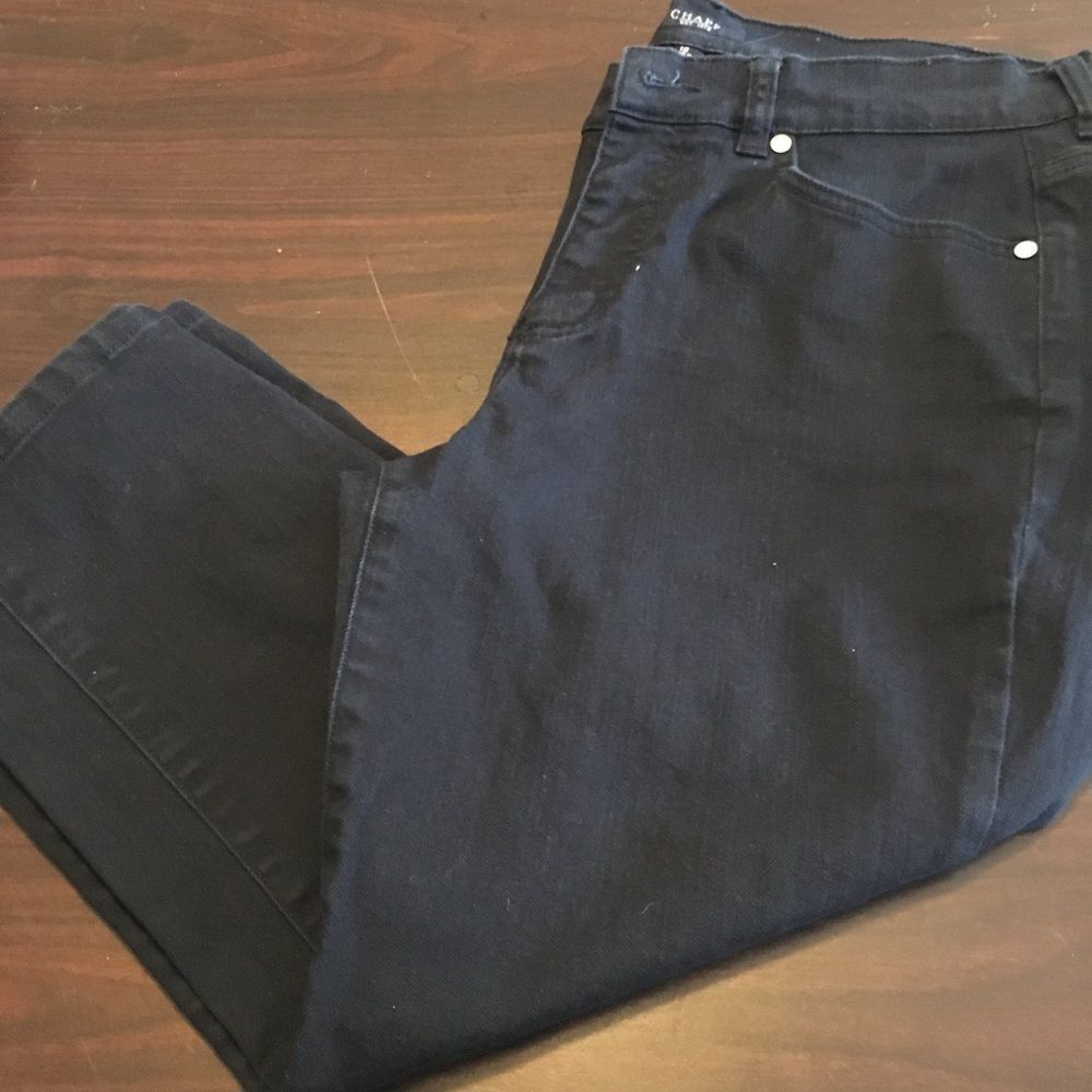Chaps Women's Black Denim Pants Size 10 Cotton Blend‎ Casual Everyday